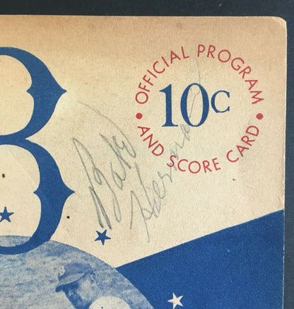 1945 Brooklyn Dodgers vs St Louis Cardinals signed original program 3 auto COA