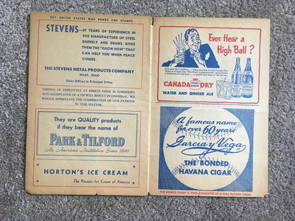 1945 Brooklyn Dodgers vs St Louis Cardinals signed original program 3 auto COA
