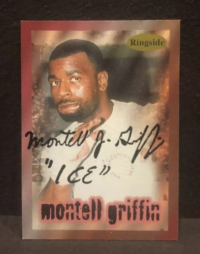 Montell Griffin Signed Ringside Boxing card Series 1 1996 #21 with seal COA