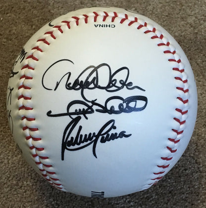 2004 Yankees Team Signed Oversized Baseball Derek Jeter George Steinbrenner Psa
