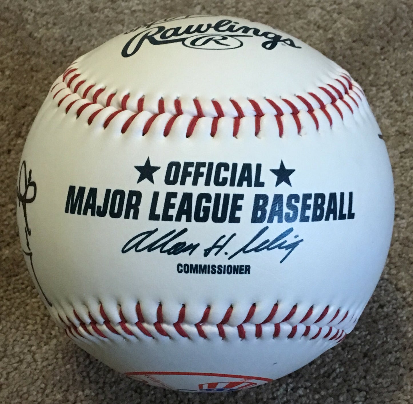 2004 Yankees Team Signed Oversized Baseball Derek Jeter George Steinbrenner Psa