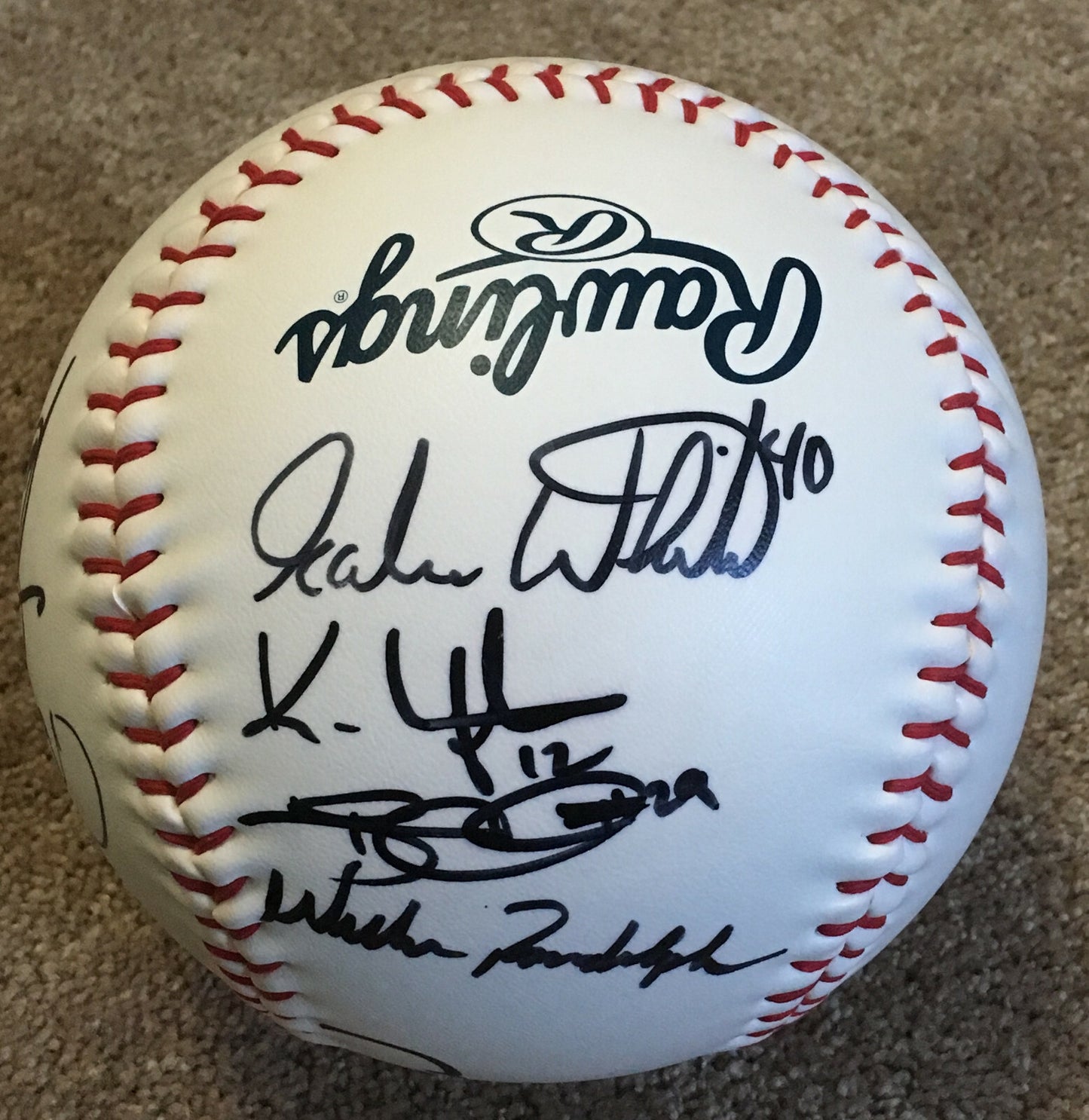 2004 Yankees Team Signed Oversized Baseball Derek Jeter George Steinbrenner Psa