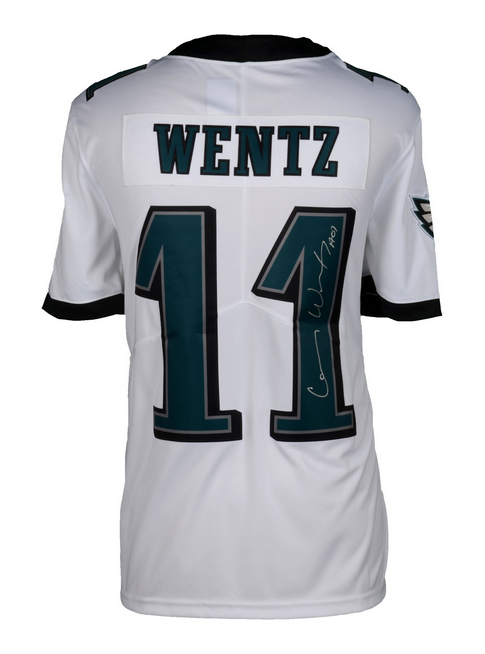 Carson Wentz Signed Nike White Limited #11 Eagles Jersey autograph Fanatics COA