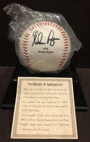 Nolan Ryan Replica Signature Baseball COA Sealed Bag New HOF MLB Angels Astros