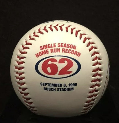 Mark McGwire 1998 Home Run Record #62 Rawlings Baseball Cardinals New with case
