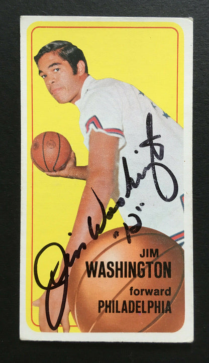 Jim Washington Signed 1970-71 Topps Basketball Card #14 Mint Auto CBM COA