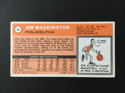 Jim Washington Signed 1970-71 Topps Basketball Card #14 Mint Auto CBM COA