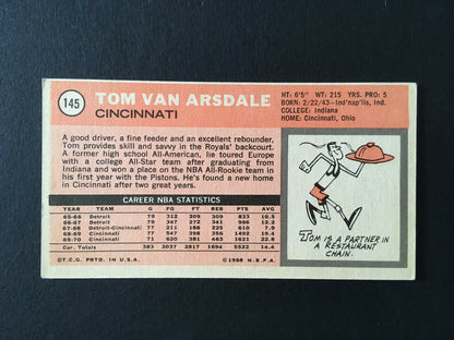 Tom Van Arsdale Cincinnati Signed 1970-71 Topps Basketball #145 Mint Auto W Coa