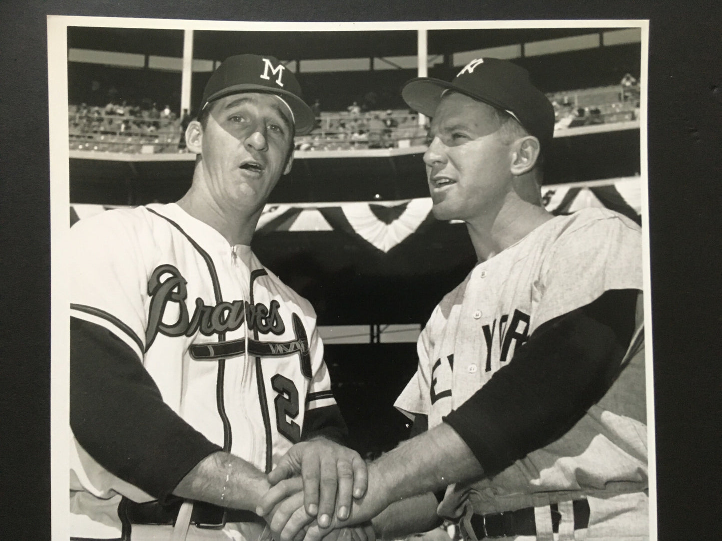 Whitey Ford Warren Spahn signed 8x10 photo mint 2 auto HOF PSA COA