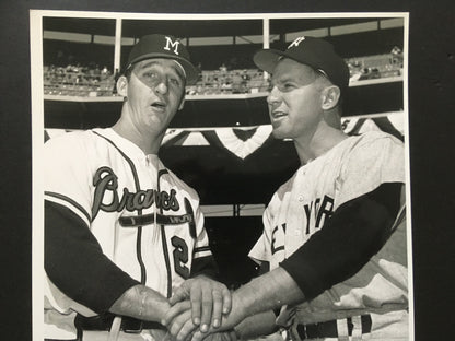 Whitey Ford Warren Spahn signed 8x10 photo mint 2 auto HOF PSA COA