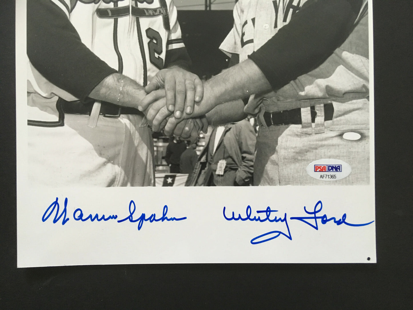 Whitey Ford Warren Spahn signed 8x10 photo mint 2 auto HOF PSA COA