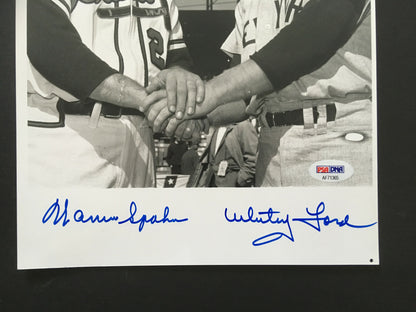 Whitey Ford Warren Spahn signed 8x10 photo mint 2 auto HOF PSA COA