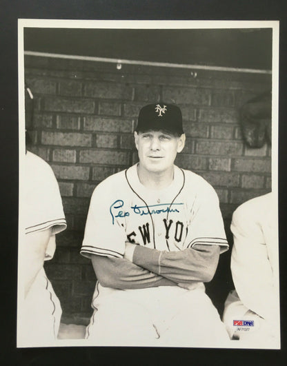 Leo Durocher NY Giants Baseball signed 8x10 photo Autograph HOF PSA COA
