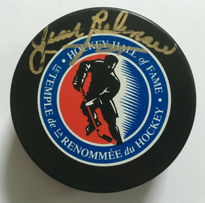 JEAN BELIVEAU Signed Hockey Hall of Fame Puck Autograph HOF PSA COA