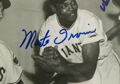 Monte Irvin Bobby Thomson Ray Noble Ny Giants Team signed 5 auto 8x10 photo COA