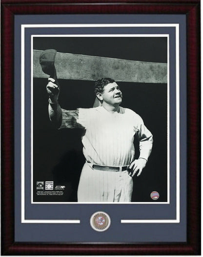 Babe Ruth 16x20 Photo Framed  wave Licensed Photo File Yankees W/  coin HOF