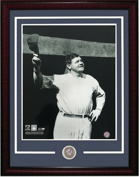 Babe Ruth 16x20 Photo Framed  wave Licensed Photo File Yankees W/  coin HOF