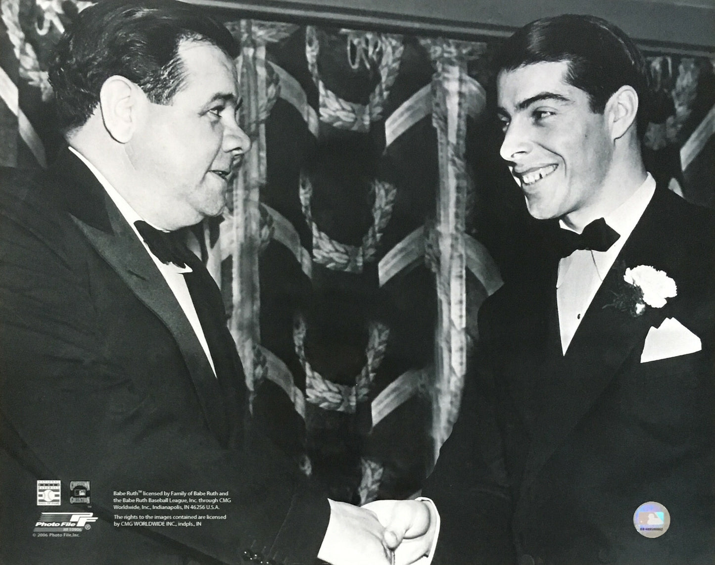 Babe Ruth & Joe DiMaggio NY Yankees 16x20 photo File 1938 Licensed Holo Hof