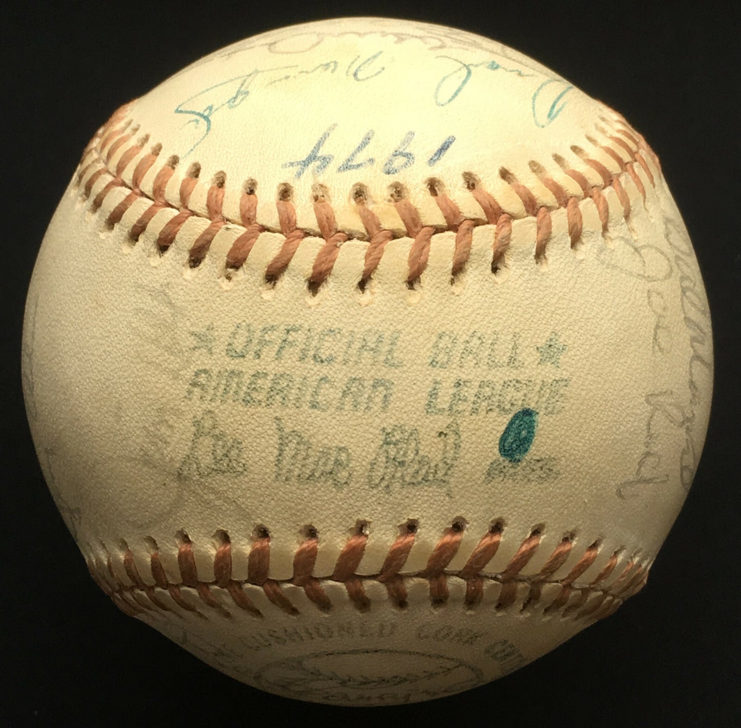 1974 Oakland A’s World Series Team signed Baseball 31 auto Reggie Jackson JSA