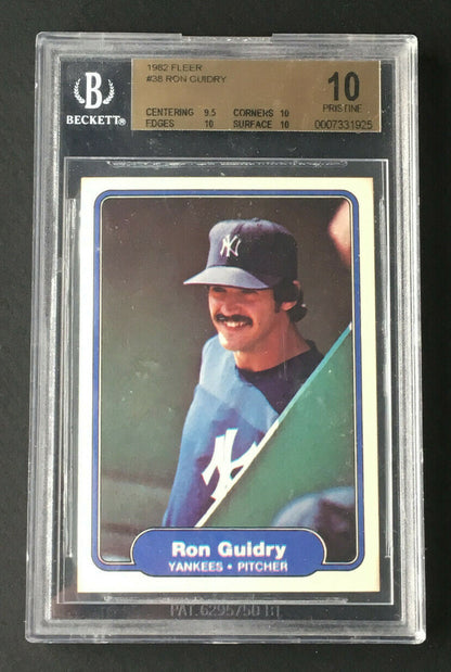 Ron Guidry 1982 Fleer Baseball card #38 Beckett BGS 10 Mint Pristine pop 2