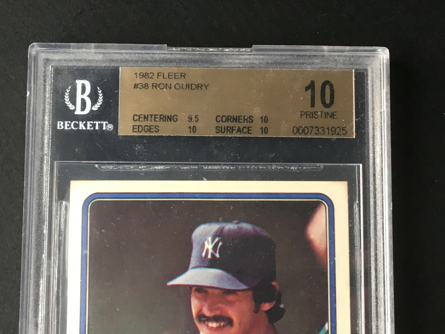 Ron Guidry 1982 Fleer Baseball card #38 Beckett BGS 10 Mint Pristine pop 2