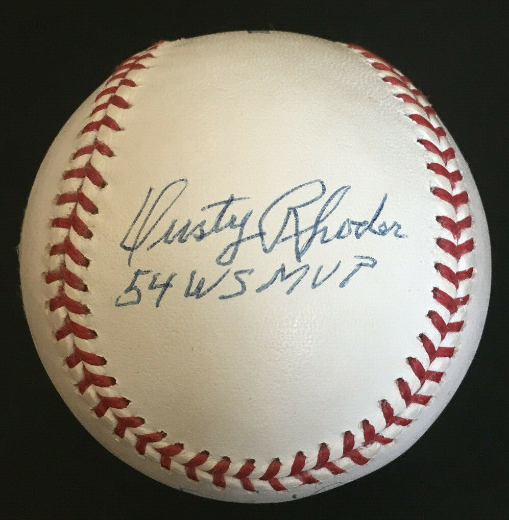 Don Larsen Dusty Rhodes Johnny Podres signed Baseball World Series MVP auto PSA