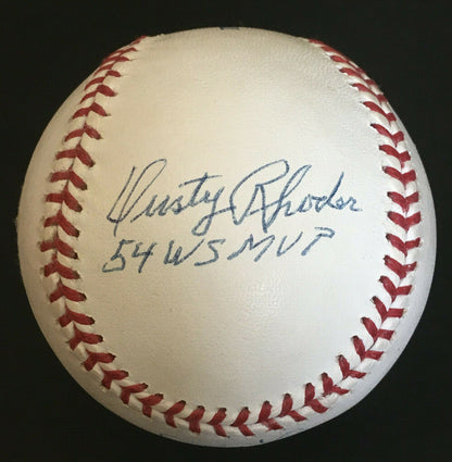 Don Larsen Dusty Rhodes Johnny Podres signed Baseball World Series MVP auto PSA