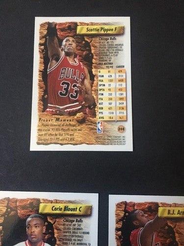 1993-94 Topps Finest Scottie Pippen 208 MINT Chicago Bulls Lot 5 Grant Paxson +