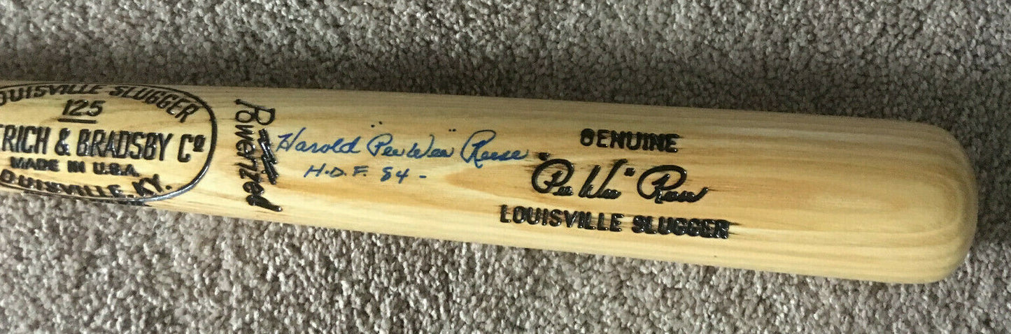 Pee Wee Reese Signed Game Model Baseball bat INS HOF 84 Mint Autograph PSA Coa