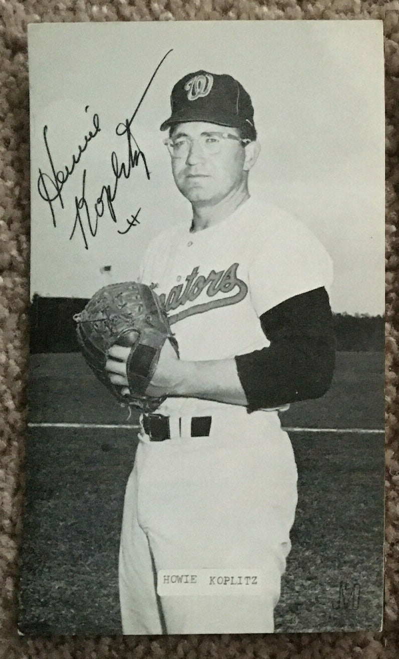 Washington Senators signed JD McCarthy Postcard Photo auto Howie Koplitz Knowles