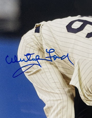Whitey Ford Don Larsen signed PG 10-8-56 11x14 Framed Photo Yankee Stadium PSA