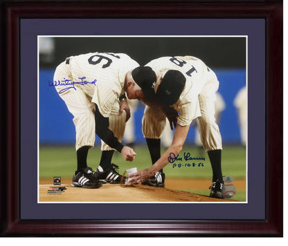 Whitey Ford Don Larsen signed PG 10-8-56 11x14 photo framed auto Agent Holo COA