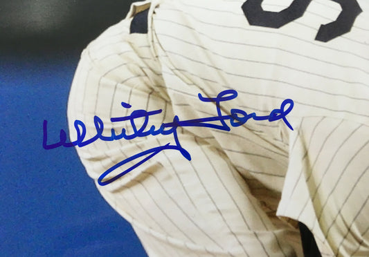 Whitey Ford Don Larsen signed PG 10-8-56 11x14 photo framed auto Agent Holo COA