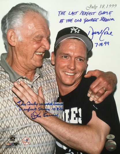 Don Larsen David Cone signed 11x14 Photo INS Last PG Yankees Auto Agent Holo COA