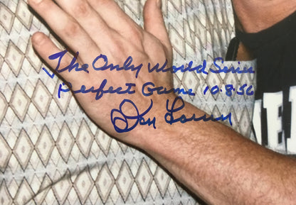 Don Larsen David Cone signed 11x14 Photo INS Last PG Yankees Auto Agent Holo COA
