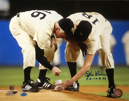 Don Larsen signed 11x14 photo FINAL GAME Dirt yankee stadium PG Auto Agent COA