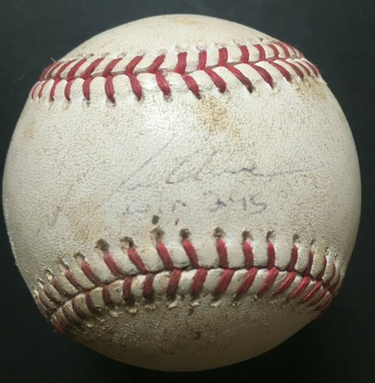 Tom Glavine Mets signed Game used Win #295 Baseball Auto MLB Holo Steiner Hof