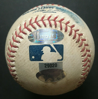 Tom Glavine Mets signed Game used Win #295 Baseball Auto MLB Holo Steiner Hof