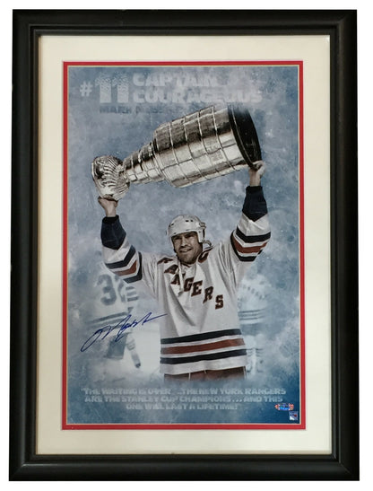Mark Messier signed 1994 Rangers Stanley Cup photo framed mint auto Steiner COA