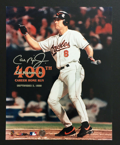 Cal Ripken Jr Orioles signed 8x10 400 HR photo autograph HOF Ripken #8 Holo Coa