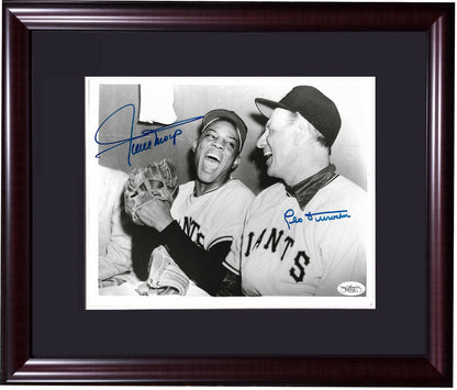 Willie Mays Leo Durocher Giants signed 8x10 photo framed 2 Mint Auto HOF JSA