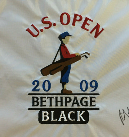 Lucas Glover Rich Beam signed 2009 US Open Bethpage golf flag Framed 2 auto  COA