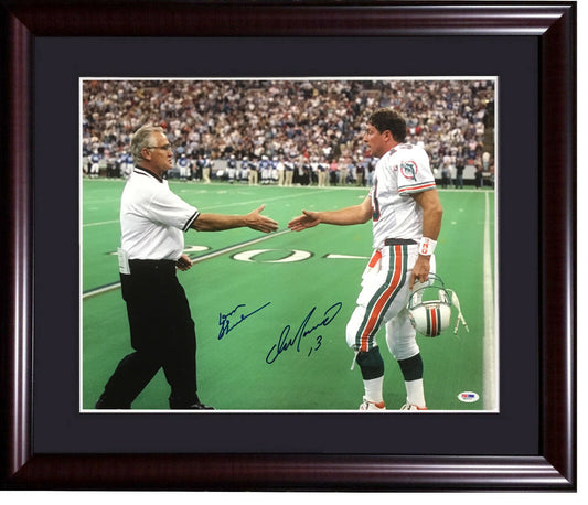 Dan Marino Don Shula Dolphins signed 16x20 photo framed 2 auto HOF PSA LOA