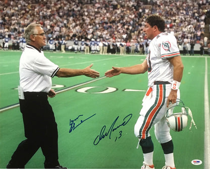 Dan Marino Don Shula Dolphins signed 16x20 photo framed 2 auto HOF PSA LOA