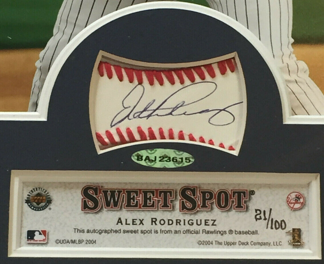 Alex Rodriguez signed Sweet Spot Baseball 8x10 photo framed auto UDA COA /100