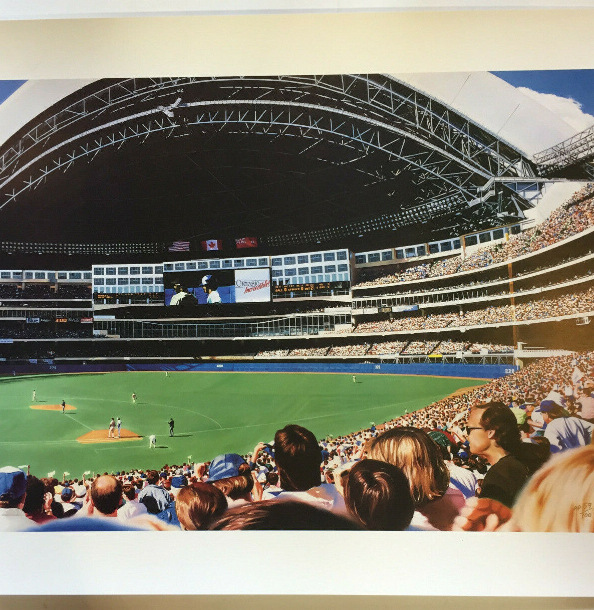 Terrence Fogarty signed Pennant Fever Sky Dome Blue Jays Lithograph Auto /100