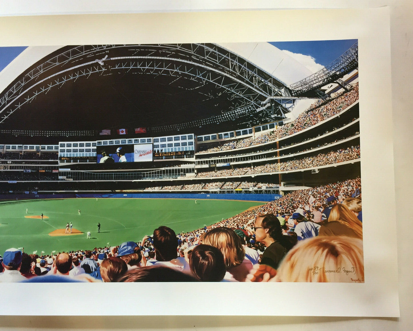 Terrence Fogarty signed Pennant Fever Sky Dome Blue Jays Lithograph Auto /100