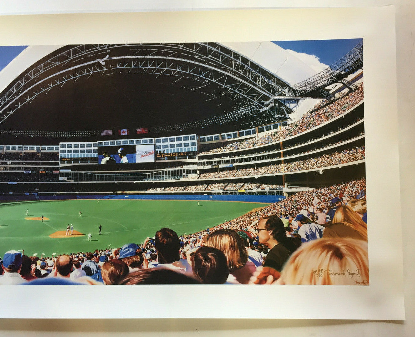 Terrence Fogarty signed Pennant Fever Sky Dome Blue Jays Lithograph Auto /100