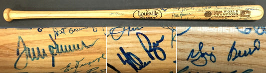 1969 NY Mets Team signed mini bat 30+ Auto Nolan Ryan Tom Seaver Yogi Berra Psa