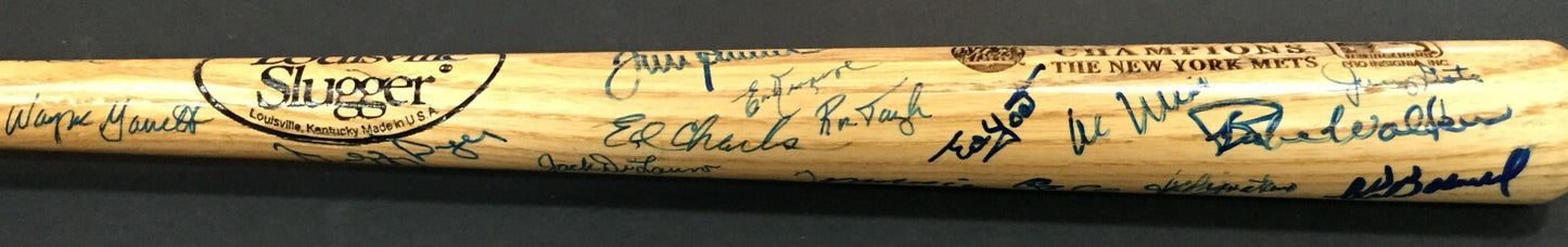 1969 NY Mets Team signed mini bat 30+ Auto Nolan Ryan Tom Seaver Yogi Berra Psa